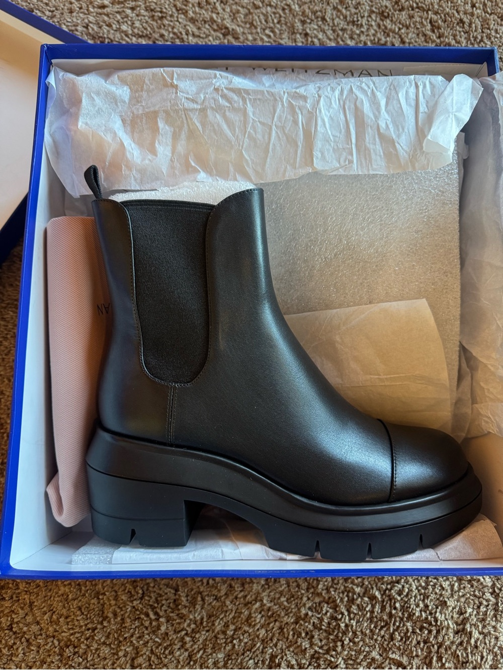 Stuart Weitzman Norah in black, new in box. Size 6.